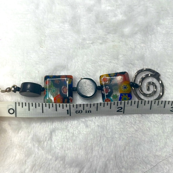 Handmade vintage necklace and earrings set. Hand blown beads. - Picture 6 of 6